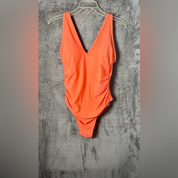 Vibrant Orange One-Piece Swimsuit - Picture 1 of 8